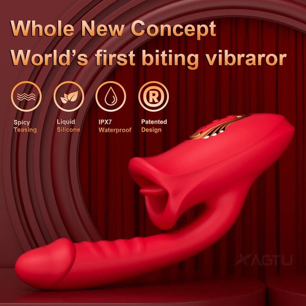 2 in 1 Oral sucking and thrusting Vibrator - O-Sensual