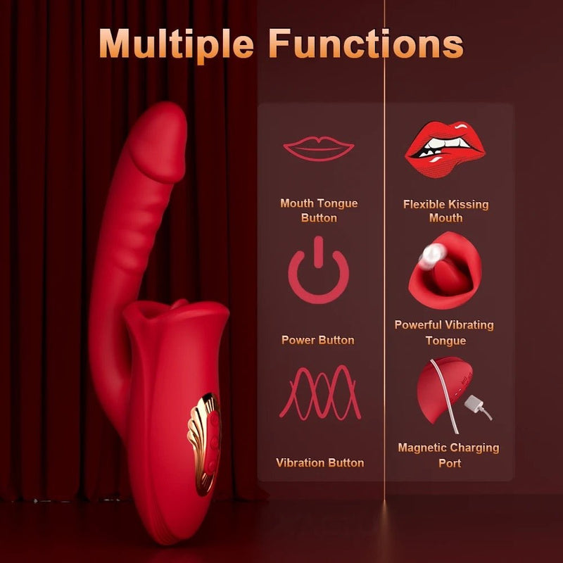 2 in 1 Oral sucking and thrusting Vibrator - O-Sensual