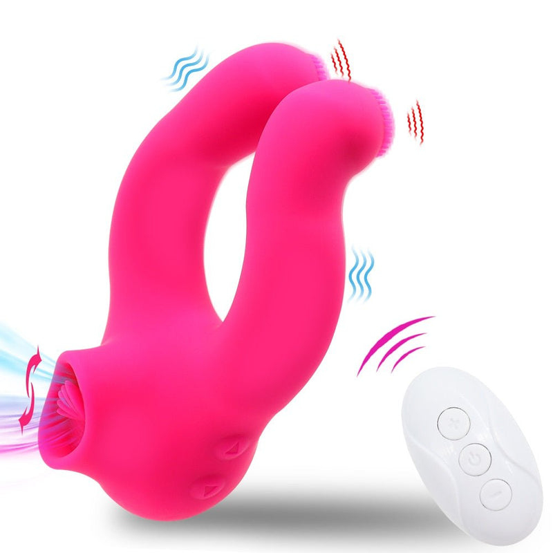 Cock Ring Vibrator with Sucking Feature - O-Sensual